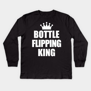 Bottle Flipping King Kids Long Sleeve T-Shirt